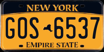 NY license plate GOS6537