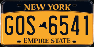NY license plate GOS6541