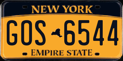 NY license plate GOS6544