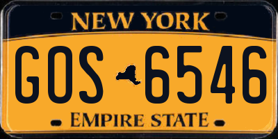 NY license plate GOS6546