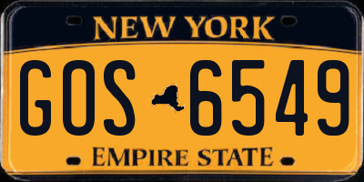NY license plate GOS6549
