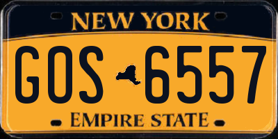 NY license plate GOS6557