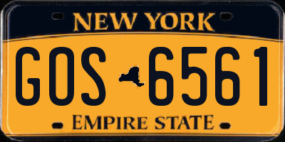 NY license plate GOS6561