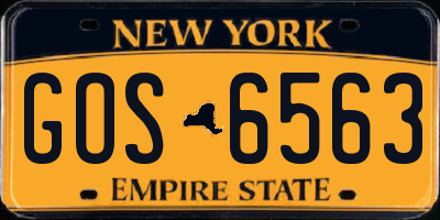 NY license plate GOS6563