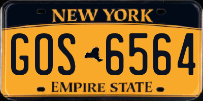 NY license plate GOS6564