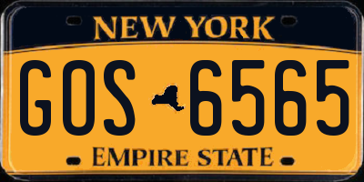 NY license plate GOS6565
