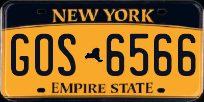 NY license plate GOS6566