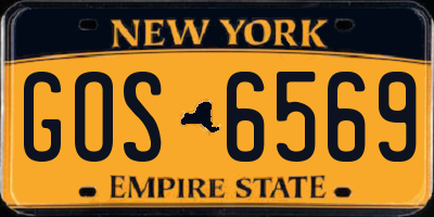 NY license plate GOS6569