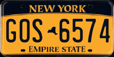 NY license plate GOS6574