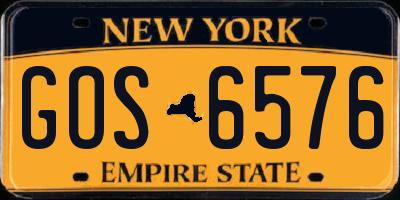 NY license plate GOS6576