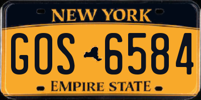 NY license plate GOS6584