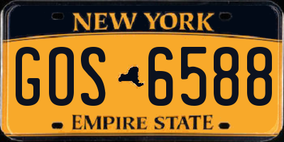 NY license plate GOS6588