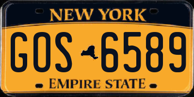 NY license plate GOS6589