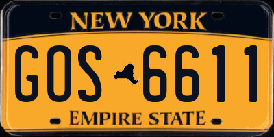 NY license plate GOS6611