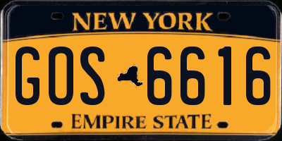 NY license plate GOS6616
