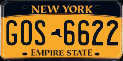 NY license plate GOS6622