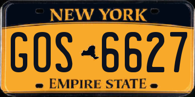 NY license plate GOS6627