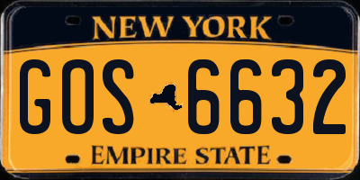 NY license plate GOS6632