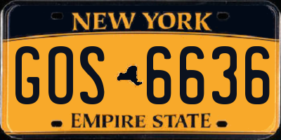 NY license plate GOS6636