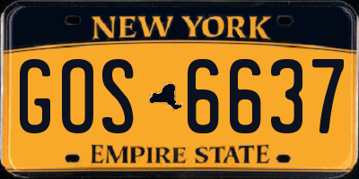 NY license plate GOS6637