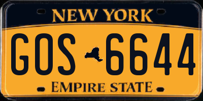 NY license plate GOS6644