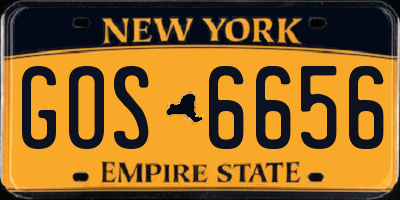 NY license plate GOS6656