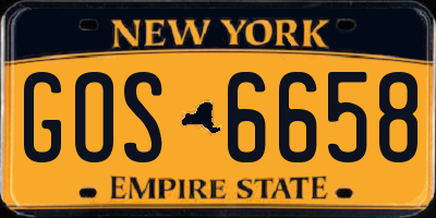 NY license plate GOS6658