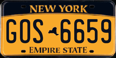 NY license plate GOS6659