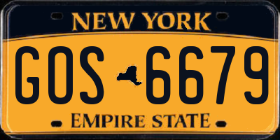 NY license plate GOS6679