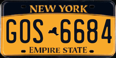 NY license plate GOS6684