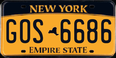 NY license plate GOS6686