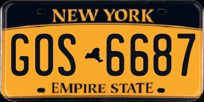 NY license plate GOS6687