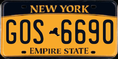 NY license plate GOS6690