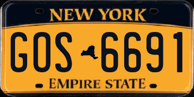 NY license plate GOS6691