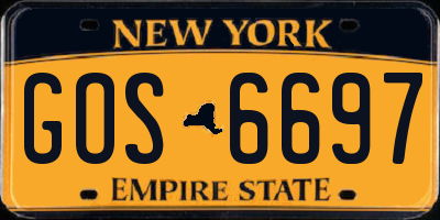NY license plate GOS6697