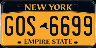 NY license plate GOS6699