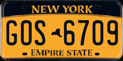 NY license plate GOS6709