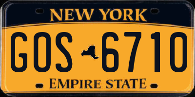 NY license plate GOS6710
