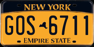 NY license plate GOS6711