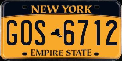 NY license plate GOS6712