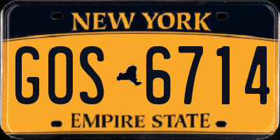 NY license plate GOS6714