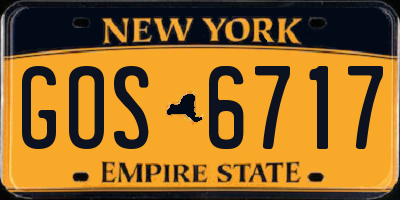 NY license plate GOS6717