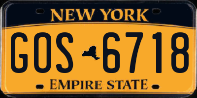 NY license plate GOS6718