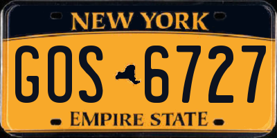 NY license plate GOS6727