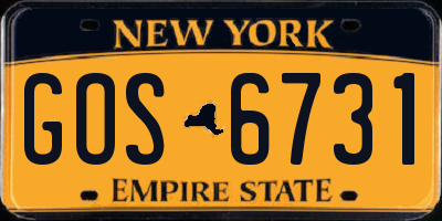 NY license plate GOS6731