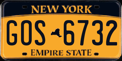 NY license plate GOS6732