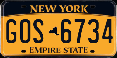 NY license plate GOS6734