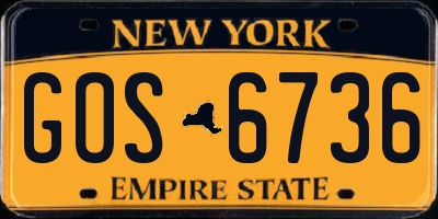 NY license plate GOS6736