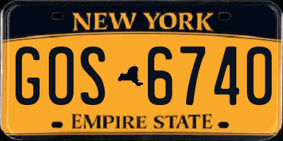 NY license plate GOS6740