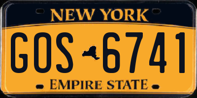 NY license plate GOS6741